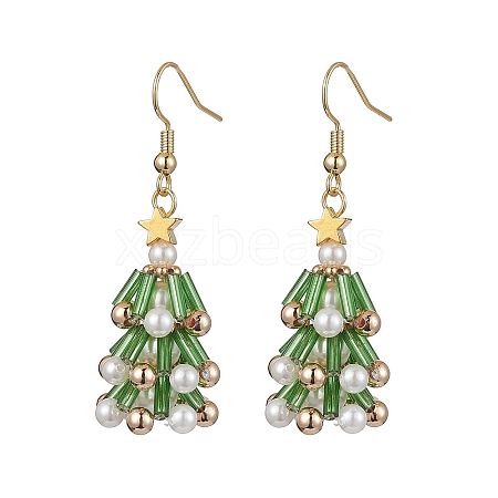 Glass Dangle Earrings EJEW-TA00441-1