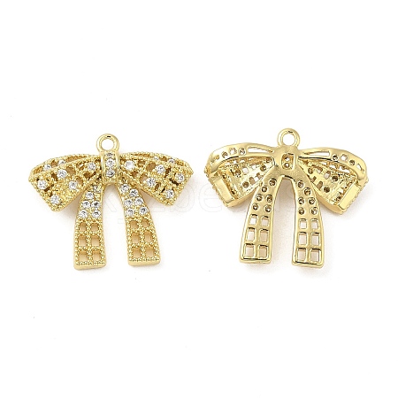 Brass with Clear Cubic Zirconia Pendants KK-G471-05G-1