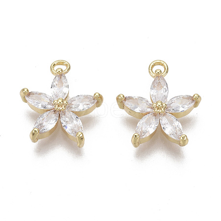 Brass Micro Pave Cubic Zirconia Charms KK-R132-009-NF-1