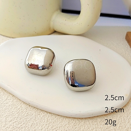 Square Alloy Stud Earrings WG64463-14-1