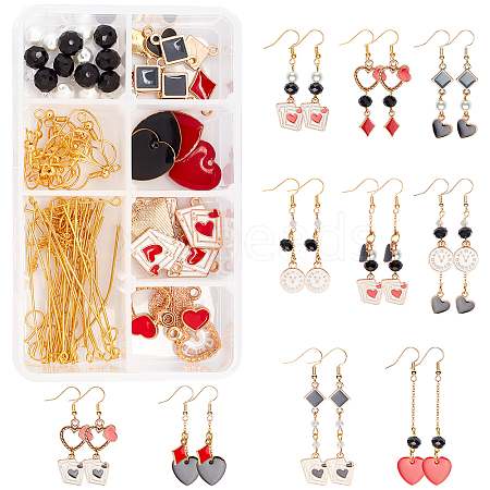 SUNNYCLUE 135Pieces DIY Playing Card Style Earring Making Kits DIY-SC0015-43-1