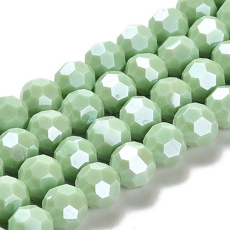 Electroplate Opaque Glass Beads Strands LS-EGLA-A035-P10mm-A14-1