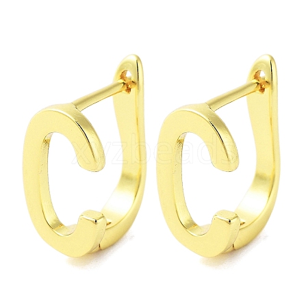 Brass Letter Stud Earrings for Women EJEW-A038-01C-G-1