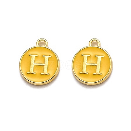 Golden Plated Alloy Enamel Charms LS-ENAM-Q437-13H-1