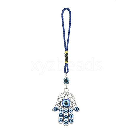 Alloy with Resin Evil Eye Pendant Decoration HJEW-JM01477-02-1