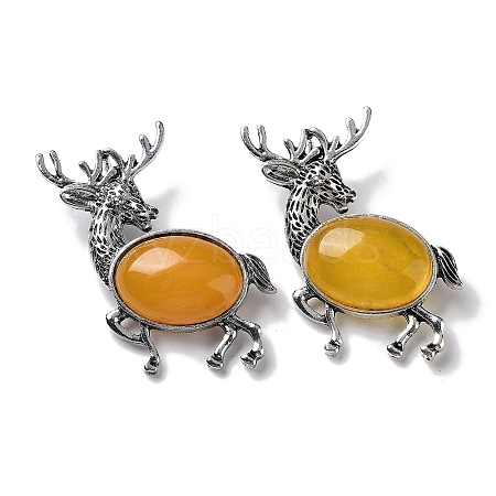 Alloy Elk Brooches JEWB-A021-02AS-06-1