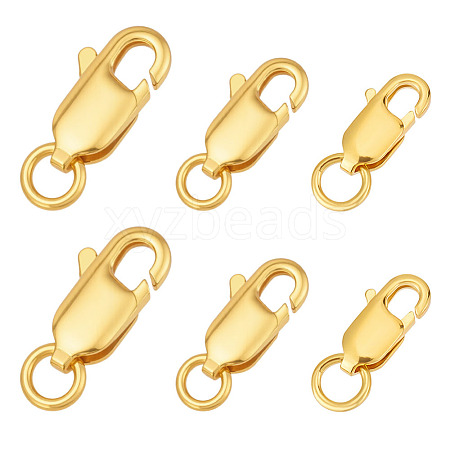 6Pcs 3 Styles 925 Sterling Silver Lobster Claw Clasps STER-ME0001-33G-1