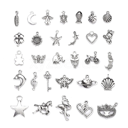 30Pcs 30 Styles Tibetan Style Alloy Pendants TIBEP-YW0001-29AS-1