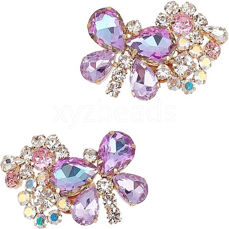 2Pcs Butterfly Alloy Glass Rhinestone Shoe Decoration FIND-AR0005-01A-1
