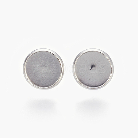 Non-Tarnish Eco-Friendly 316 Surgical Stainless Steel Stud Earring Settings X-STAS-F181-01P-10mm-1