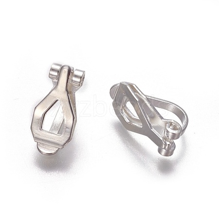 Brass Clip-on Earring Findings KK-F785-01S-1