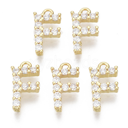 Brass Micro Pave Cubic Zirconia Charms KK-T060-05-F-G-NF-1