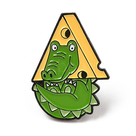 Funny Dinosaur with Cheese Alloy Enamel Pin Brooch for Backpack Clothes JEWB-R004-02EB-02-1