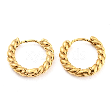 Twist Ring 304 Stainless Steel Hoop Earrings for Women EJEW-C067-13G-1