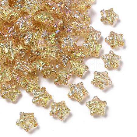 UV Plating Transparent Acrylic Beads OACR-G051-01C-1