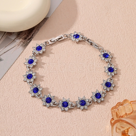 Alloy Rhinestone Link Chain Bracelets PW-WG4AE2D-12-1