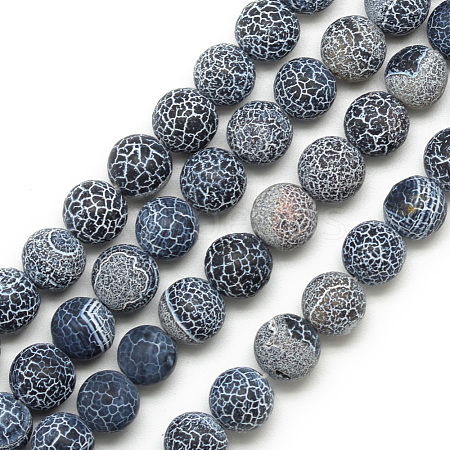 Natural Weathered Agate Bead Strands X-G-S237-8mm-05-1