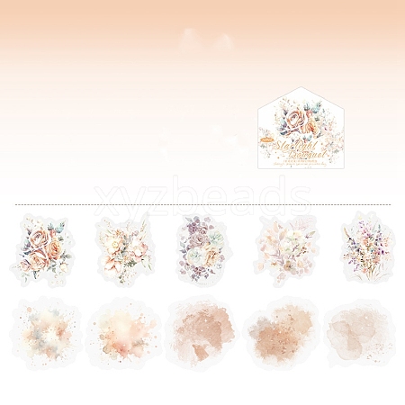 10Pcs Starry Bouquet PET Waterproof Stickers PW-WGEFAAE-06-1