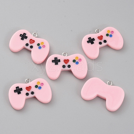 10Pcs Opaque Resin Pendants RESI-WH0035-46F-1