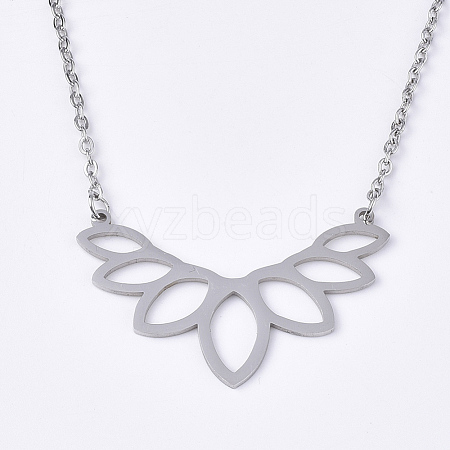 Non-Tarnish 201 Stainless Steel Pendant Necklaces NJEW-T009-JN063-1-40-1