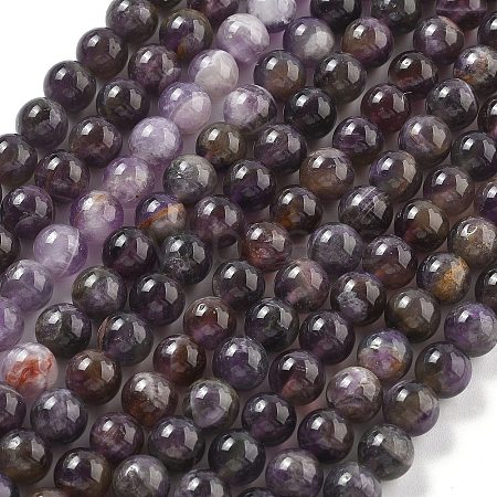 Natural Amethyst Beads Strands G-G779-8MM-05A-1