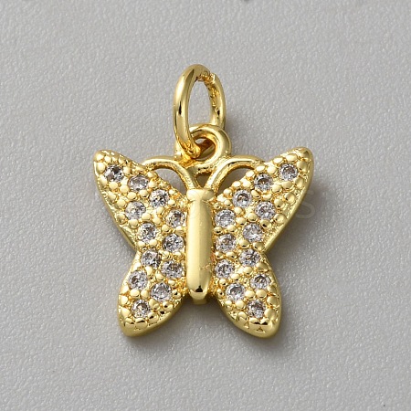 Brass Micro Pave Cubic Zirconia Charms LS-KK-WH20001-13A-1