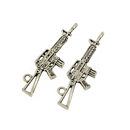 Tibetan Style Alloy Rifle/Gun Pendants TIBEP-Q043-141-RS-1