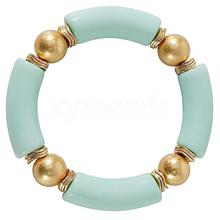 Fashionable Women's Chunky Curved Acrylic Tube Beads Stretch Bracelets AP8792-11-1