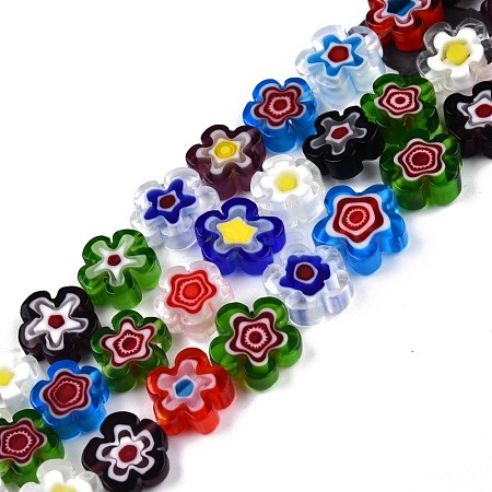 Handmade Millefiori Glass Bead Strands LAMP-N029-017D-08-1