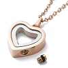 304 Stainless Steel Heart Urn Ashes Necklaces STAS-Z106-09RG-02-5