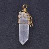 Natural Quartz Crystal Big Pointed Pendants G-P253-01-2