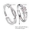 Anti-Tarnish Thorn & Rose 925 Sterling Silver Couple Rings JR946A-7