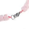 Natural Rose Quartz Hexagon Prism Graduated Beaded Necklaces for Women Men NJEW-K388-03R-3