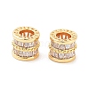 Column Brass Micro Pave Clear Cubic Zirconia Beads KK-S394-05A-2