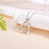 Heart Pendant Necklace Mother and Daughter Sitting Side-by-Side Necklace Cute Hollow Heart Dangle Necklace Charms Jewelry Gifts for Women Mother's Day Christmas Birthday Anniversary JN1099A-4