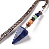 Natural Lapis Lazuli Bookmark AJEW-C025-01E-4
