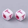 White Opaque Acrylic Beads MACR-R869-01T-2