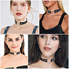 2Pcs 2 Styles Punk Rock Style PU Leather Necklaces NJEW-CL0001-27-5