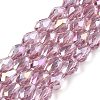 Transparent Electroplate Glass Beads Strands LS-EGLA-N013-T4mm-B02-1