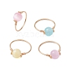4Pcs Round Natural Selenite Finger Rings RJEW-TA00127-S-1