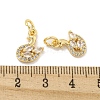 Brass Micro Pave Clear Cubic Zirconia Charms KK-Z044-33G-3