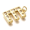 Brass Micro Pave Clear Cubic Zirconia Pendants KK-G521-01G-E-2