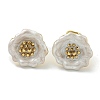 Flower Ion Plating(IP) 304 Stainless Steel Stud Earrings EJEW-G400-14G-3