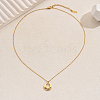 Stainless Steel Hollow Circle Rotating Necklace for Women Daily Wear AK8752-1