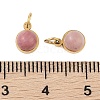 Ion Plating(IP) Natural Rhodonite Half Round Charms with Jump Ring STAS-A097-05G-03-3