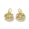 Real 18K Gold Plated Brass Micro Pave Clear Cubic Zirconia Charms KK-E068-VB411-4-1