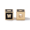 Rack Plating Brass Enamel Beads KK-B060-04G-01W-1
