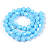 Opaque Solid Color Electroplate Glass Beads Strands EGLA-A039-P6mm-A12-3