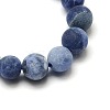 Nature Frosted Sodalite Round Bead Strands G-M064-4mm-01-2