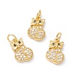 Brass Micro Pave Clear Cubic Zirconia Pendants ZIRC-M118-05G-RS-1